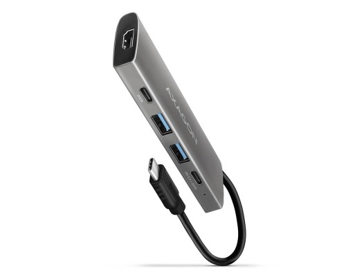 Концентратор AXAGON USB-C to 2xUSB-A + 2xUSB-C + HDMI 0.13m gray (HMC-5G2)