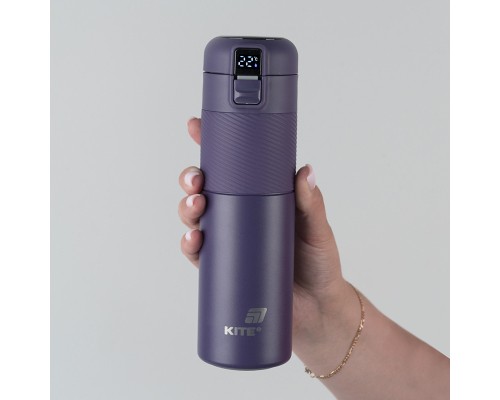 Термокружка Kite 1227 з термодатчиком 450 мл фіолетовий (K25-1227-3)