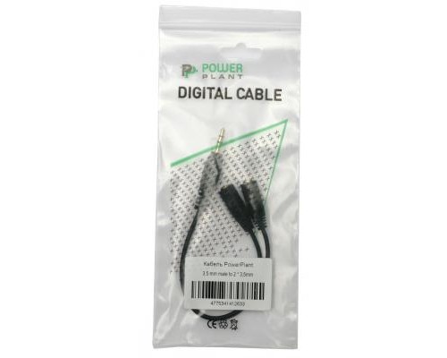 Кабель мультимедійний Jack 3.5mm male 0.2m PowerPlant (KD00AS1263) Кабель мультимедійний Jack 3.5mm male 0.2m PowerPlant (KD00AS1263)