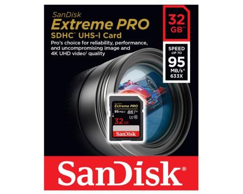 Карта пам'яті SanDisk 32GB SDHC Class10 UHS-I V30 4K Extreme Pro (SDSDXXG-032G-GN4IN)