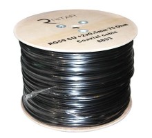 Кабель телевізійний Ritar RG-59, 0,81мм.CU, 64x0.12m CCA экран,+2*0.5power, black PVC (RT-B305-RG59+2x0.5mm)