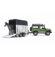 Спецтехніка Bruder Land Rover Defender з причепом та конем (02592)