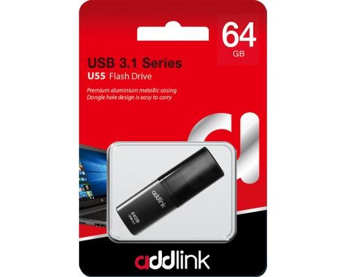 USB флеш накопичувач AddLink 64GB U55 Black USB 3.1 (ad64GBU55B3) 