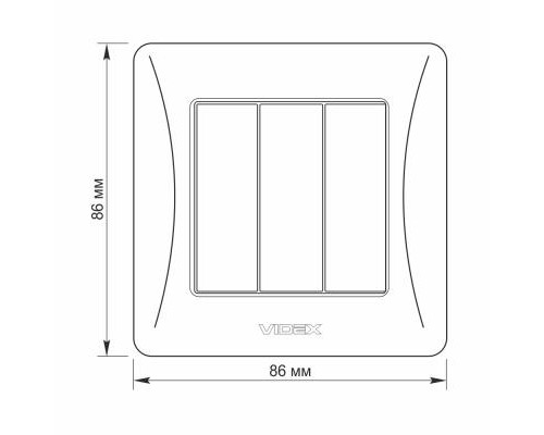 Вимикач Videx BINERA 3кл кремовий (VF-BNSW3-CR)