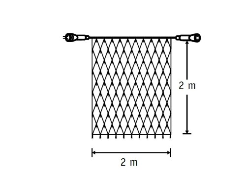 Гірлянда Luca Lighting сітка чорна 2х2 м теплий білий (8711473759860)