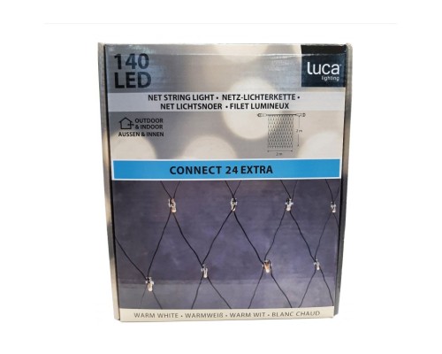 Гірлянда Luca Lighting сітка чорна 2х2 м теплий білий (8711473759860)