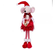 Новорічна фігурка Novogod`ko Мишеня Дівчинка в червоном, 56 см (974785)