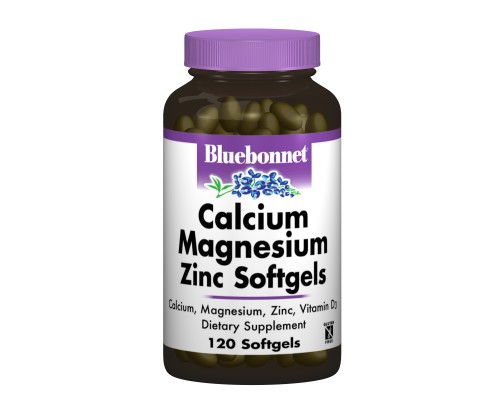 Вітамінно-мінеральний комплекс Bluebonnet Nutrition Кальцій Магній + Цинк, 120 желатинових капсул (BLB-00701)