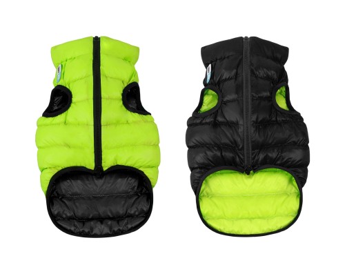 Курточка для тварин Airy Vest двостороння S 35 салатово-чорна (1677)