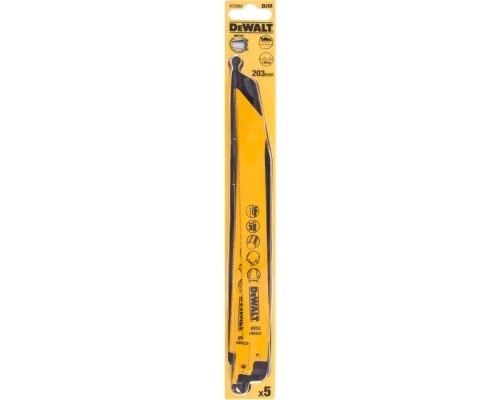 Полотно DeWALT для шабельних пилок, по металу, швидкий пропил, 203 мм, 14 TPI, 5 шт (DT2353)