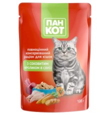 Вологий корм для кішок Пан Кот кролик у соусі 100 г (4820111141036)
