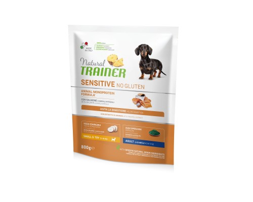 Сухий корм для собак Trainer Natural Dog Sensitive Adult Mini With Salmon 800 г (8015699252168)