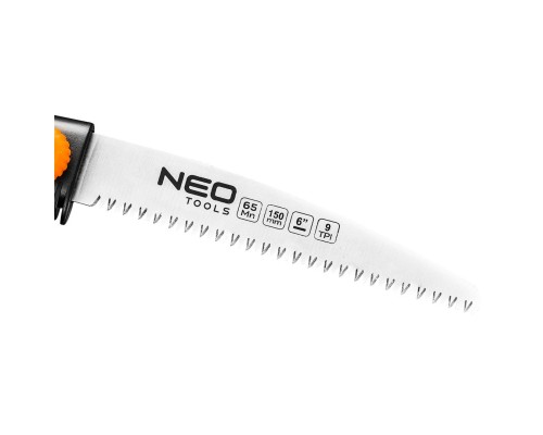 Ножівка Neo Tools 150мм, висувне полотно, 3D зуби, сталь 65Mn (42-100)