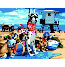 Картина по номерам ZiBi Песики на пляжі