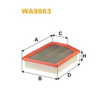 Повітряний фільтр для автомобіля Wixfiltron WA9863