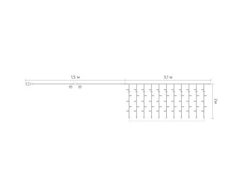 Гірлянда Delux Waterfall С 264LED 3х2 м білий/прозорий IP20 (90018004)