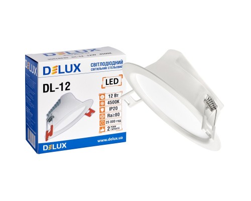 Світильник Delux DL-12 4500К 12Вт 960лм 230В D140мм (90018630)