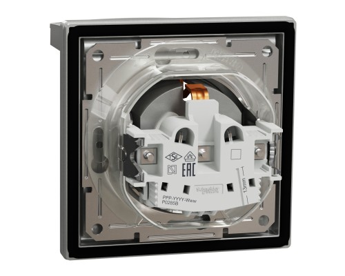 Розетка Schneider Electric ASFORA з кришкою IP44, алюміній (EPH3100361)
