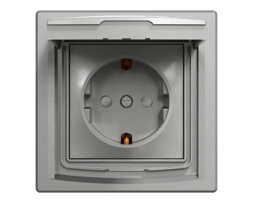Розетка Schneider Electric ASFORA з кришкою IP44, алюміній (EPH3100361)