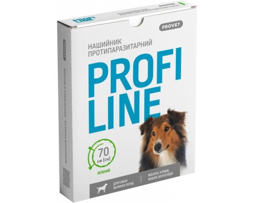 Нашийник для тварин ProVET Profiline для великих порід (інсектоакарицид) 70 см зелений (4823082431014)