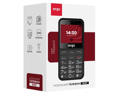 Мобільний телефон Ergo R231 Black
