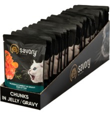 Вологий корм для кішок Savory лосось з морквою в соусі 85 гх22 шт (2700000029312)
