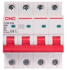 Автоматичний вимикач CNC YCB9-80M 4P C20 6ka (NV821600)