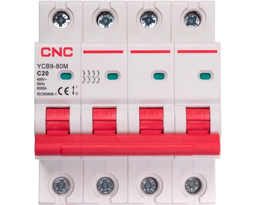 Автоматичний вимикач CNC YCB9-80M 4P C20 6ka (NV821600)