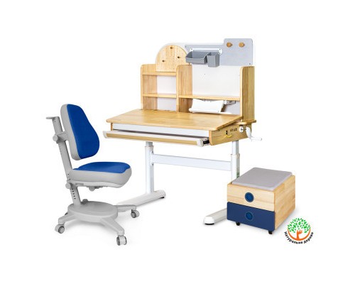 Парта з кріслом Mealux Timberdesk S (парта + крісло + тумба) (BD-685 S+ box BD 920-2 BL+Y-110 DBG)