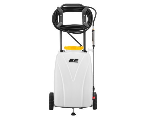 Обприскувач 2E AquaSpray 40LR 40л, 12В, 1х12Ah, 7бар, 2.9л/хв, шланг 15м, на колесах (2E-40LWBS15)