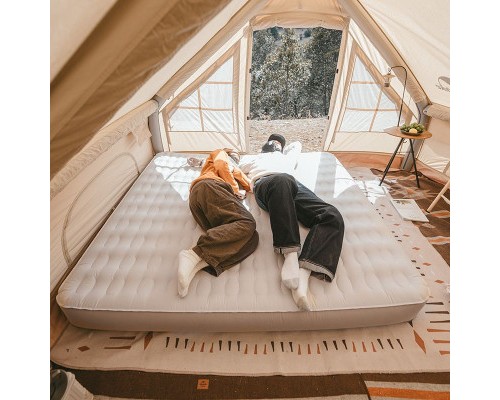 Матрац надувний Naturehike CNH22DZ024 з помпою 206 х 150 см бежевий (6975641886907)