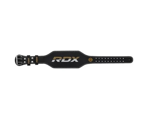 Атлетичний пояс RDX 4 шкіряний Black Gold S (WBS-4RB-S)
