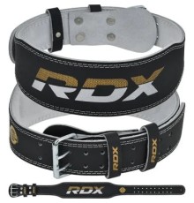 Атлетичний пояс RDX 4 шкіряний Black Gold S (WBS-4RB-S)