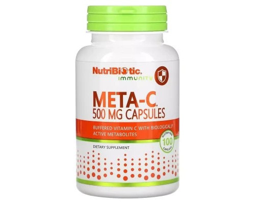 Вітамін NutriBiotic Буферизований вітамін З метаболітами, 500 мг, Meta-C, Immuni (NBC-00180)