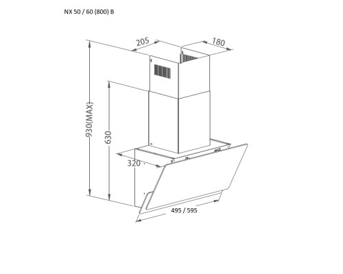 Витяжка кухонна Pyramida NX 60 (800) B GBL