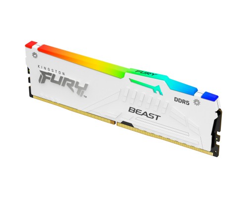 Модуль пам'яті для комп'ютера DDR5 16GB 6400 MHz Beast White RGB XMP Kingston Fury (ex.HyperX) (KF564C32BWA-16)