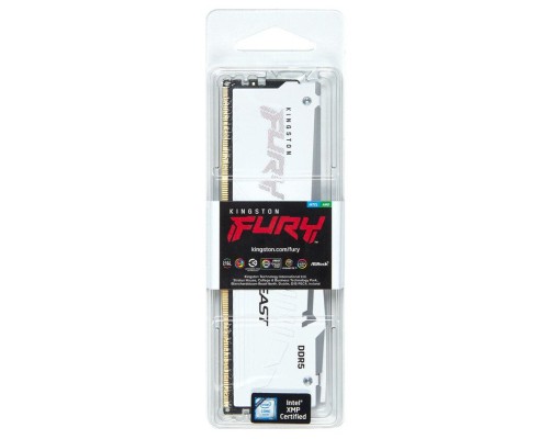 Модуль пам'яті для комп'ютера DDR5 16GB 6400 MHz Beast White RGB XMP Kingston Fury (ex.HyperX) (KF564C32BWA-16)