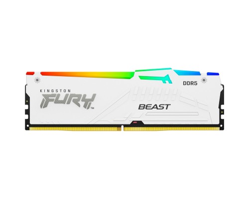 Модуль пам'яті для комп'ютера DDR5 16GB 6400 MHz Beast White RGB XMP Kingston Fury (ex.HyperX) (KF564C32BWA-16)