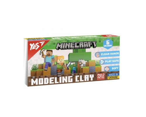 Пластилін Yes Minecraft 6 кольорів 120 г (540650)
