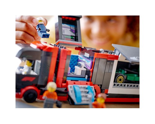 Конструктор LEGO City Вантажівка F1 з автомобілями RB20 та AMR24 (60445)