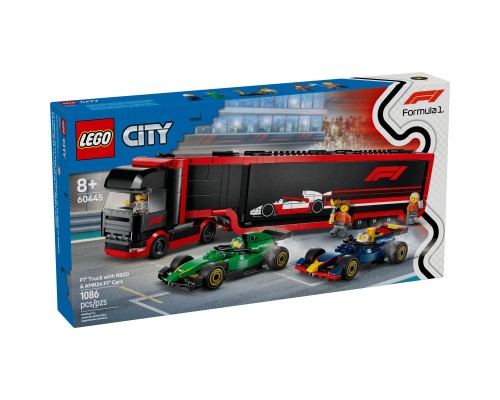 Конструктор LEGO City Вантажівка F1 з автомобілями RB20 та AMR24 (60445)