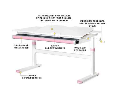 Парта Evo-kids Lite Pink (TH-360 WG/PN Lite)