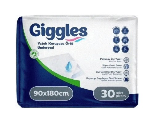 Пелюшки для малюків Giggles 90х180 см 30 шт (8680131206308)
