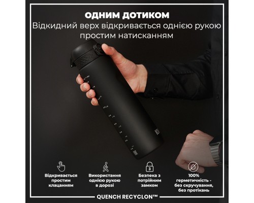 Пляшка для води ION8 OneTouch 1000 мл BPA Free, Black (I8RF1000BLK)