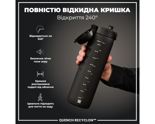 Пляшка для води ION8 OneTouch 1000 мл BPA Free, Black (I8RF1000BLK)