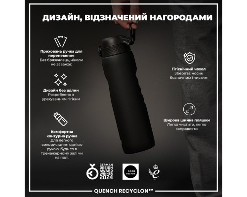 Пляшка для води ION8 OneTouch 1000 мл BPA Free, Black (I8RF1000BLK)