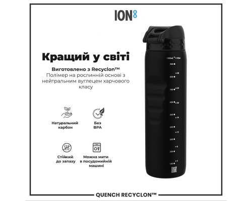 Пляшка для води ION8 OneTouch 1000 мл BPA Free, Black (I8RF1000BLK)