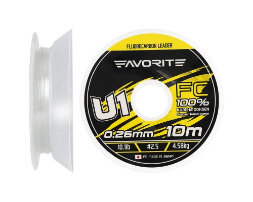 Флюорокарбон Favorite U1 FC 10m 2.5/0.26mm 10.1lb/4.58kg (1693.11.80)