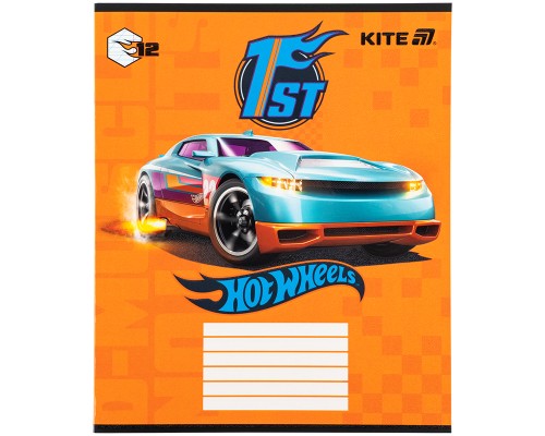 Зошит Kite Hot Wheels, 12 аркушів, коса лінія (HW25-235)