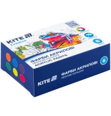 Акрилові фарби Kite Creative 6 неонових кольорів, 20 мл (K-274)